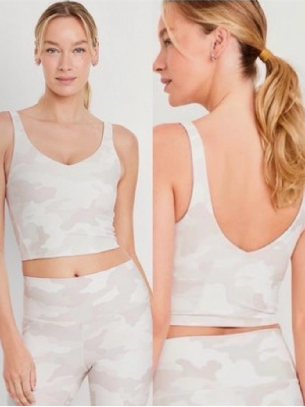 Old Navy - Women’s Light Support PowerSoft Longline Sports Bra in Light Camo